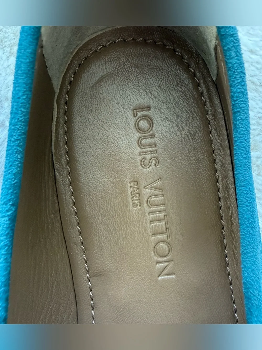 Louis Vuitton Lexington Logo LV Loafers Blue Suede 10 UK/ 11 US Authentic
